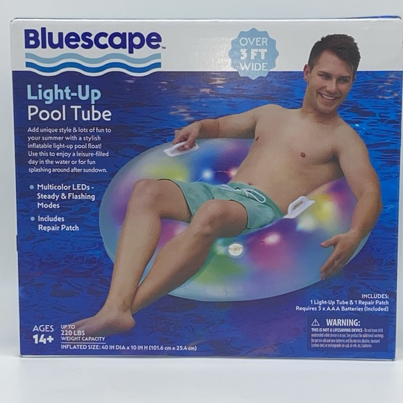 Bluescape‎ LED Pool Tube - Inflatable Light Up Floating Ring, - Picture 2 of 5